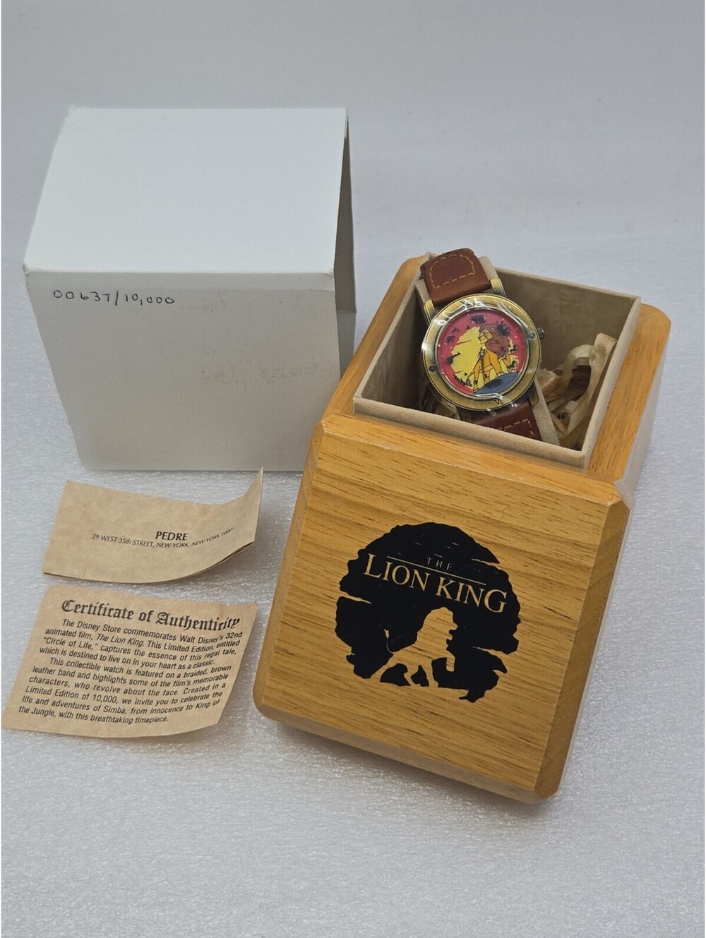 1994 Disney Lion King Limited Edition 627/10000 NOS Pedre Mint Box Vintage